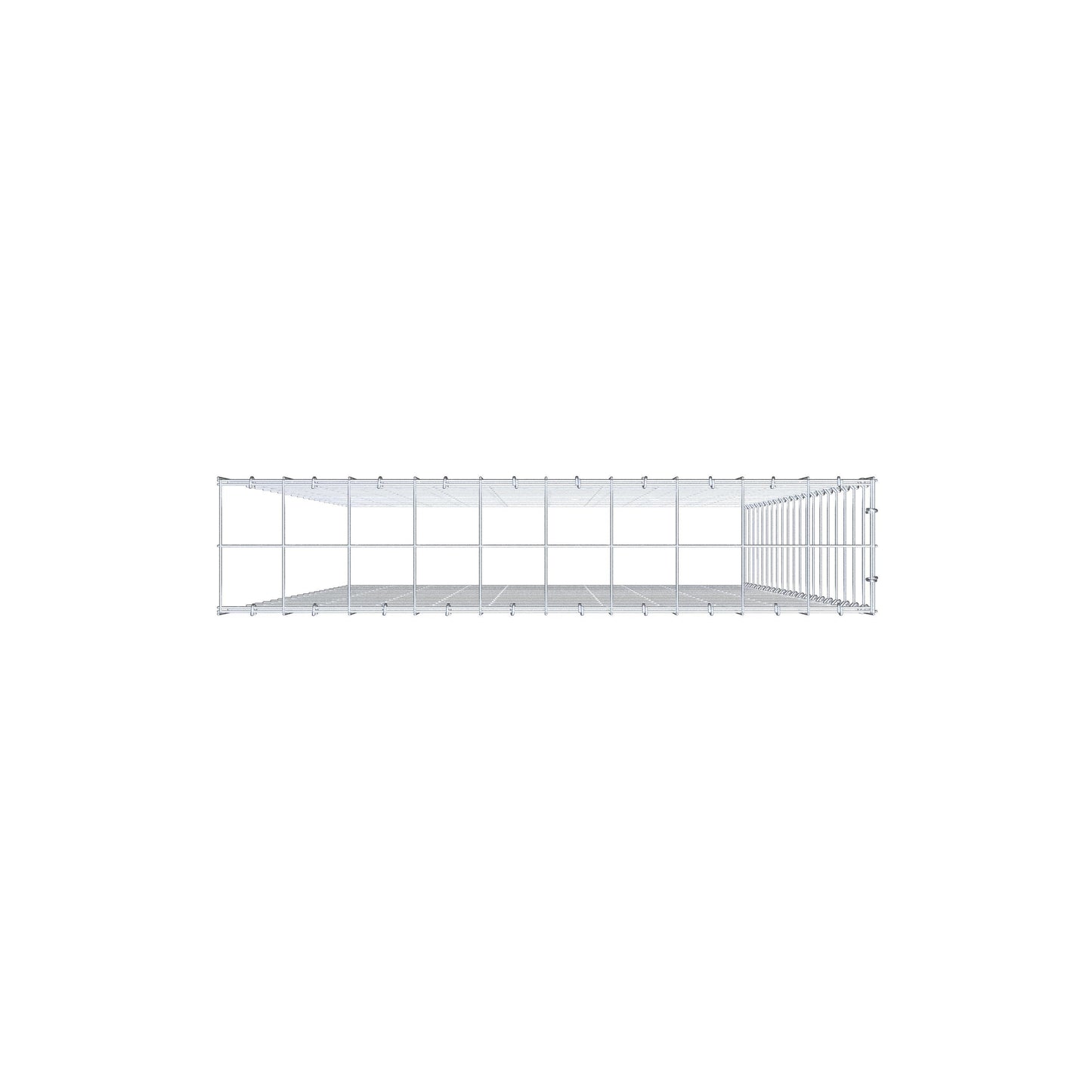 Monteret gabion type 4 200 cm x 100 cm x 20 cm (L x H x D), maskestørrelse 10 cm x 10 cm, C-ring