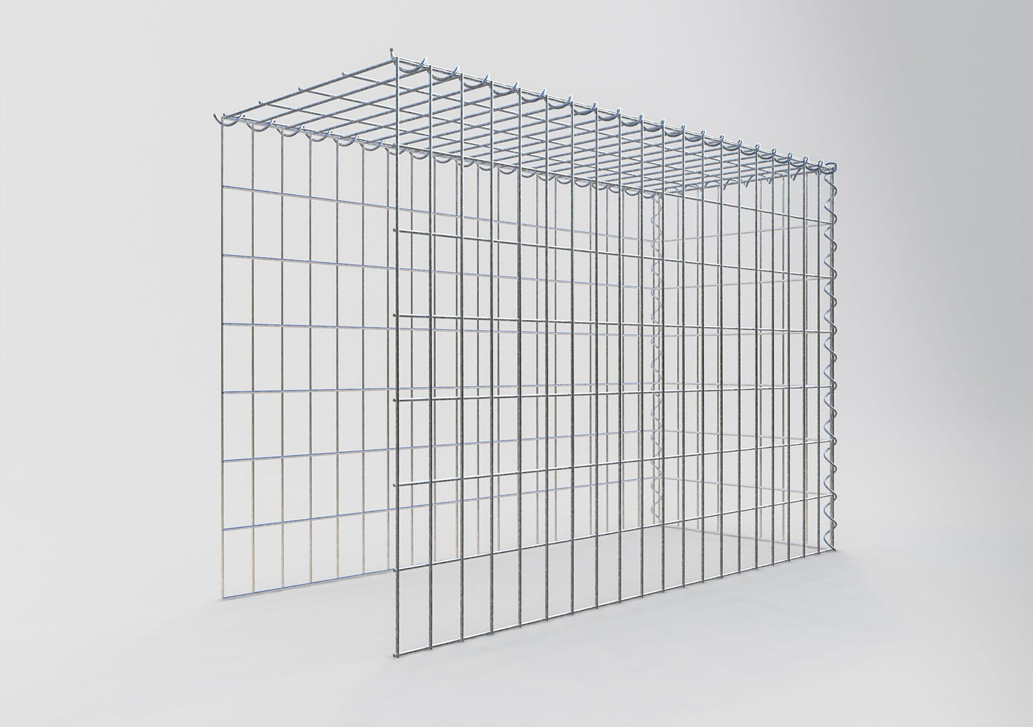 Opvokset gabion type 4 100 cm x 70 cm x 40 cm (L x H x D), maskestørrelse 5 cm x 10 cm, spiral