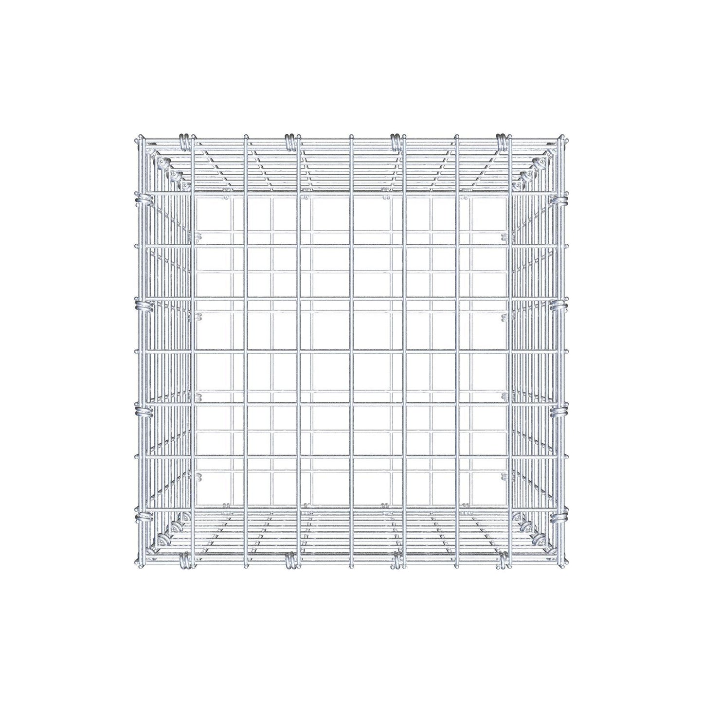 Schanskorf 40 cm x 40 cm x 40 cm (L x H x D), maaswijdte 5 x 5 cm, spiraalring