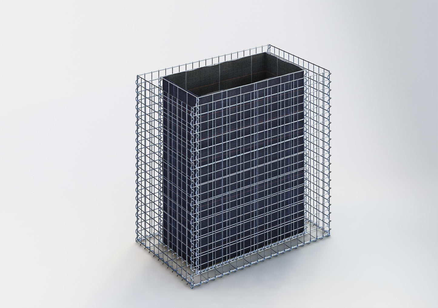 Rechthoekig verhoogd bed 100 cm x 100 cm x 60 cm (L x H x D), maaswijdte 5 x 5 cm, wanddikte 10 cm