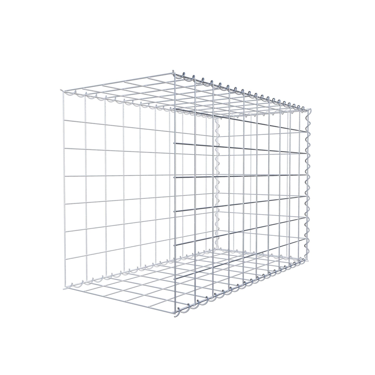 Opvokset gabion type 2 100 cm x 70 cm x 50 cm (L x H x D), maskestørrelse 10 cm x 10 cm, spiral
