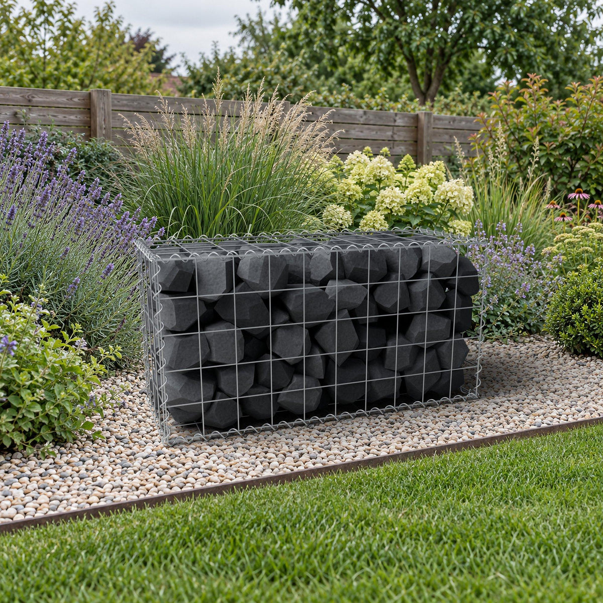 Gabion 100 cm x 50 cm x 40 cm (L x H x D), maskestørrelse 10 cm x 10 cm, spiral