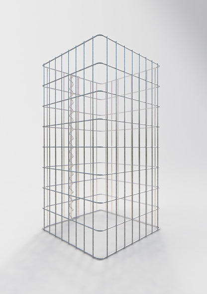 Colonne de gabion carrée 42 cm x 42 cm, 80 cm de hauteur, MW 5 cm x 10 cm