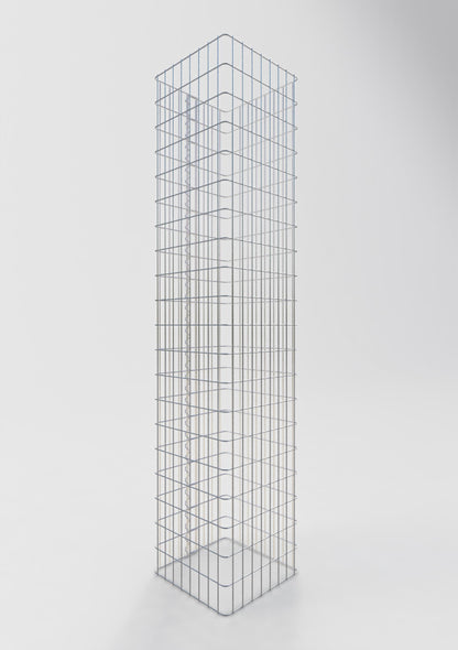Columna de gaviones angular 42 cm x 42 cm, 200 cm de altura, MW 5 cm x 10 cm