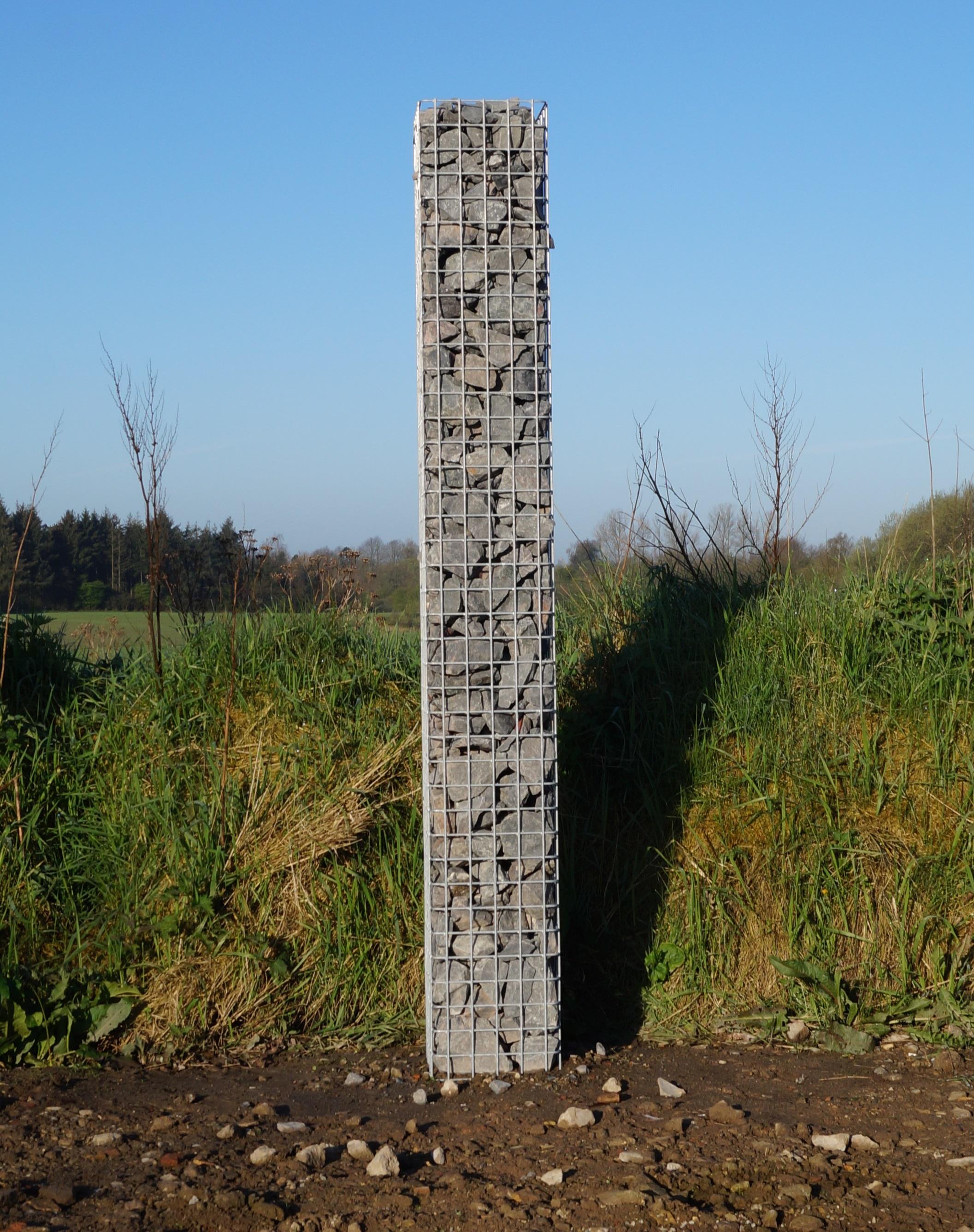 Gabion column, square, hot-dip galvanized, 27 cm x 27 cm, 200 cm high, MW 5 cm x 5 cm