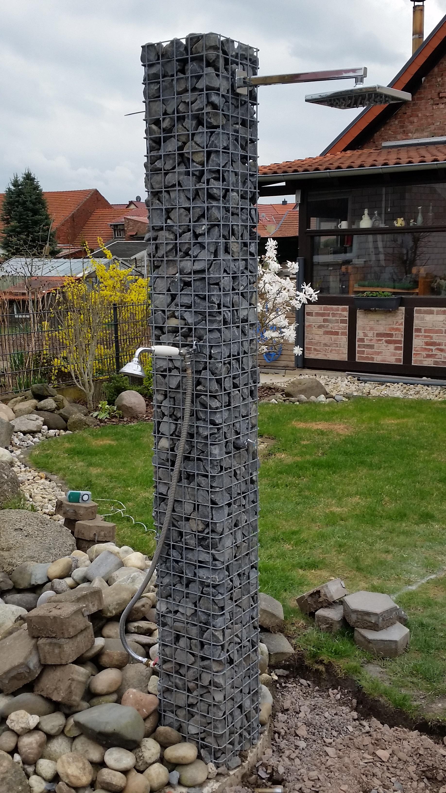 Gabion column square 22 cm x 22 cm, 200 cm high, MW 5 cm x 5 cm