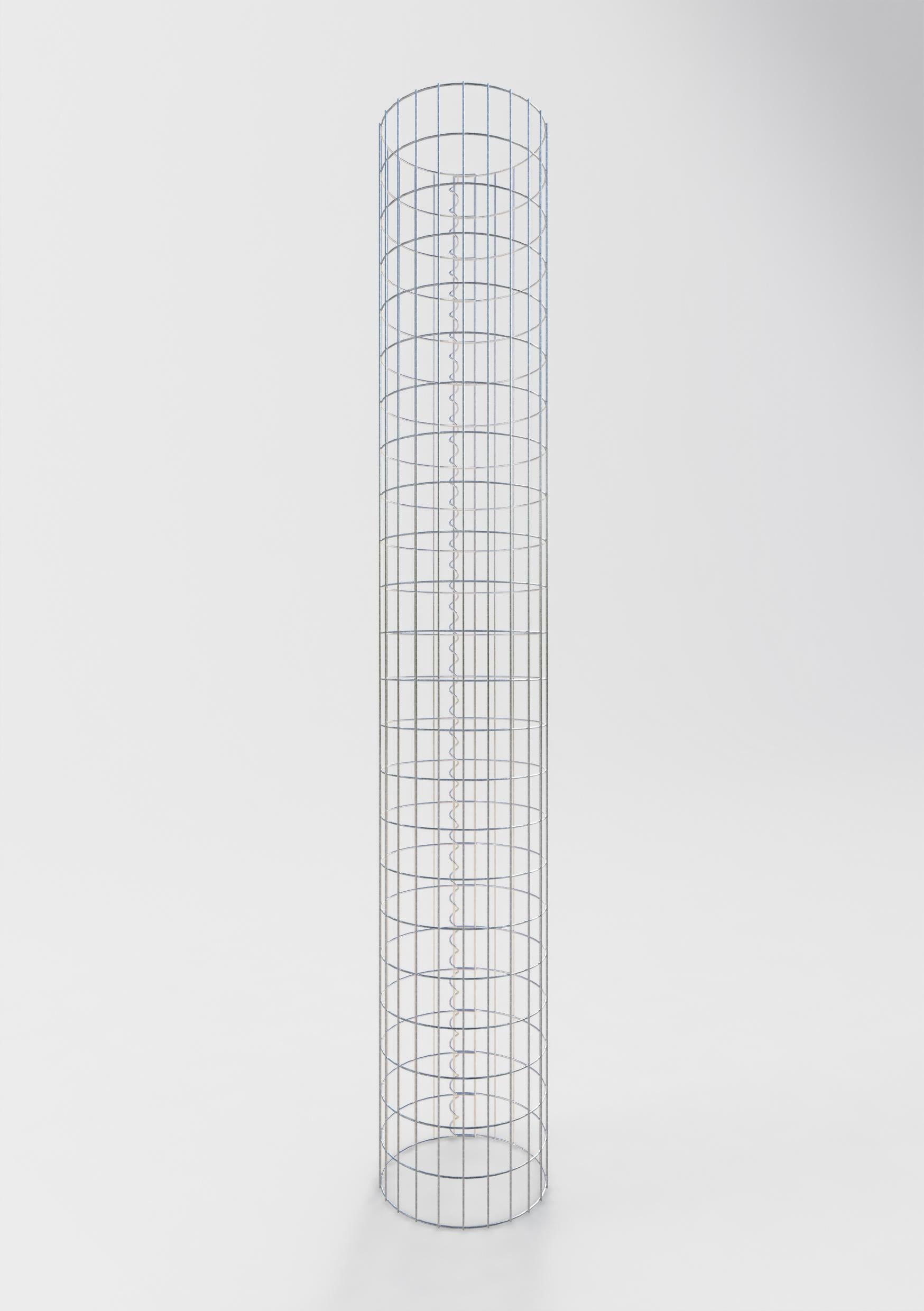 Colonna gabbionata rotonda 37 cm di diametro, 230 cm di altezza, maglia 5 cm x 10 cm