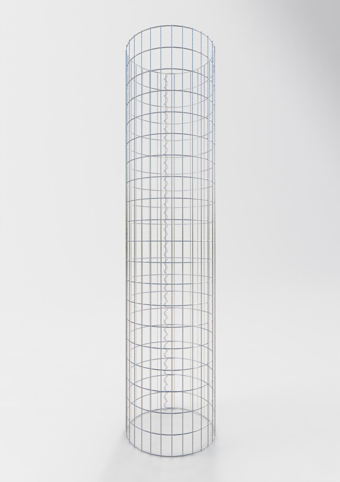 Gabion column around 47 cm diameter, 200 cm height, mesh size 5 cm x 10 cm