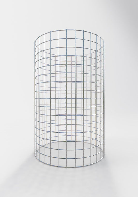 Schanskorfzuil rond 52 cm diameter, 80 cm hoogte, maaswijdte 5 cm x 5 cm