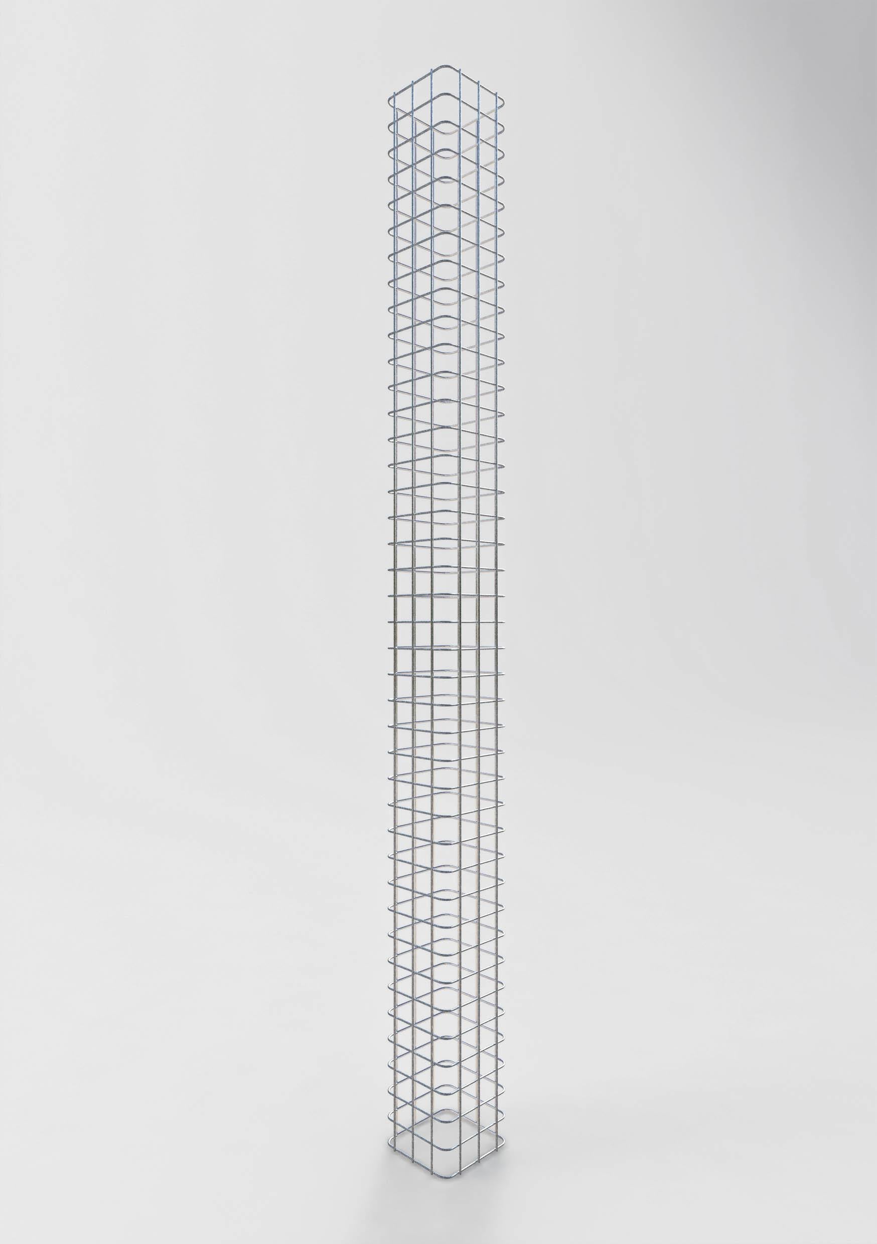 Gabionsøjle, firkantet, varmgalvaniseret, 17 cm x 17 cm, 200 cm høj, MW 5 cm x 5 cm