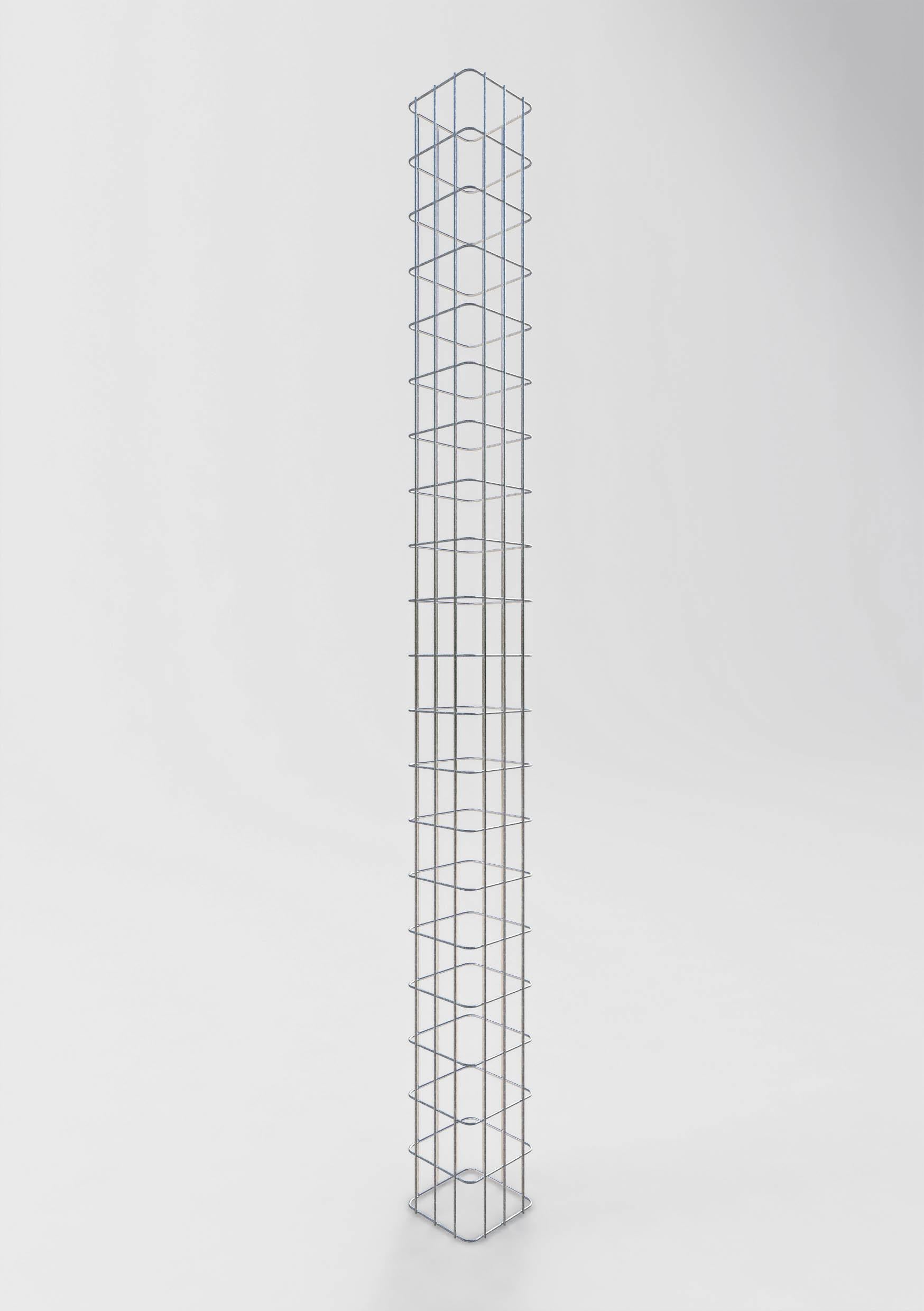 Gabionensäule eckig feuerverzinkt, 17 cm x 17 cm, 200 cm Höhe, MW 5 cm x 10 cm