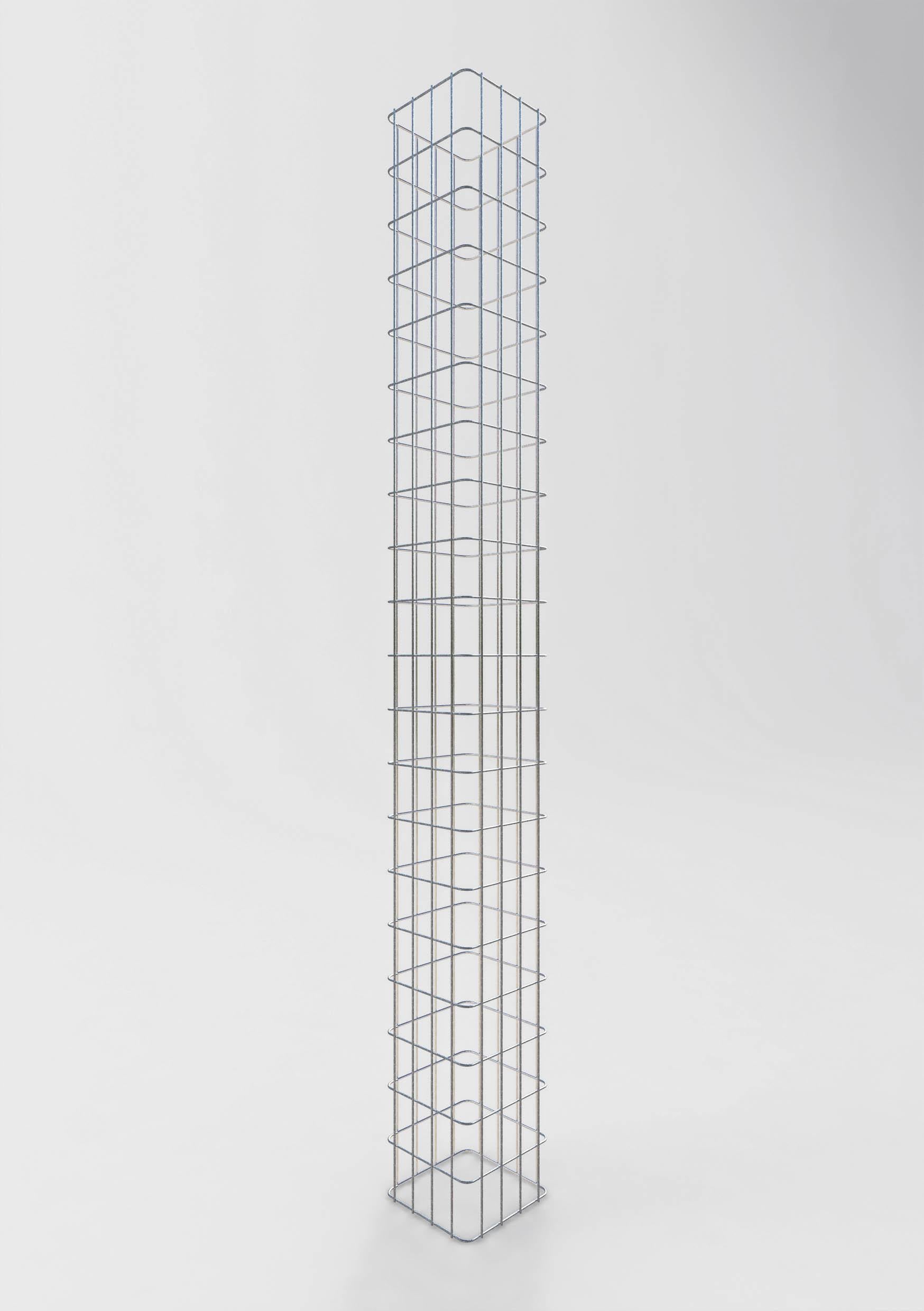 Gabion column, square, hot-dip galvanized, 22 cm x 22 cm, 200 cm height, MW 5 cm x 10 cm