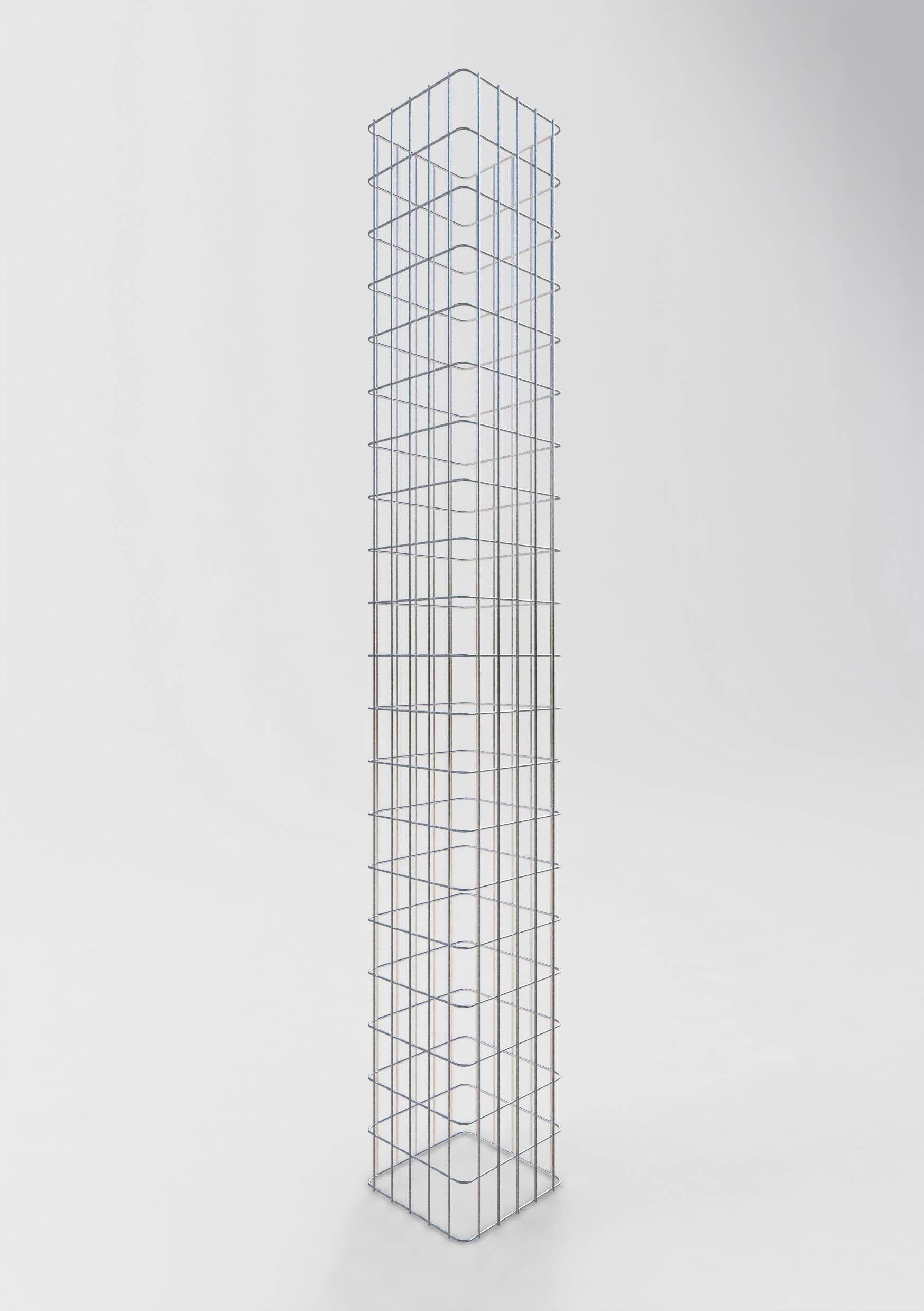 Gabion column, square, hot-dip galvanized, 27 cm x 27 cm, 200 cm height, MW 5 cm x 10 cm