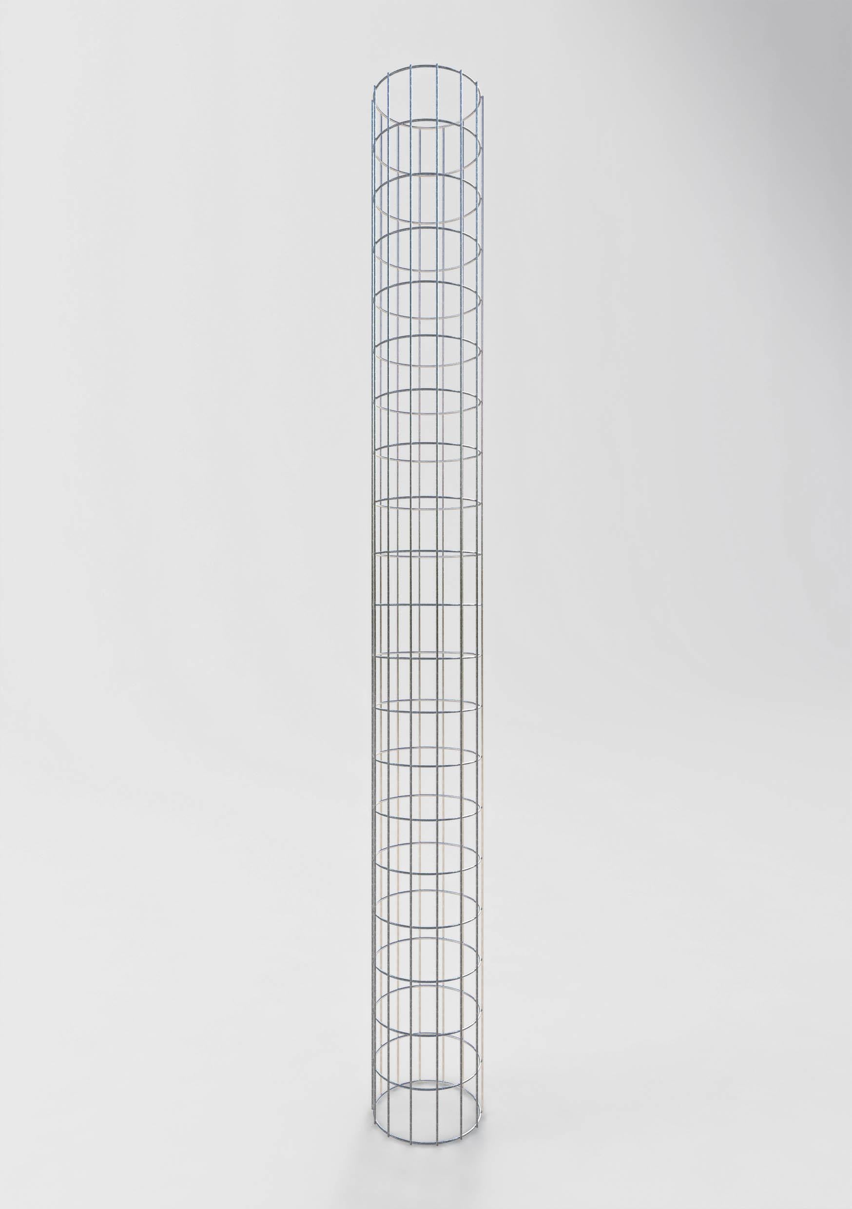Round gabion column, hot-dip galvanized, 22 cm diameter, 200 cm height, MW 5 cm x 10 cm