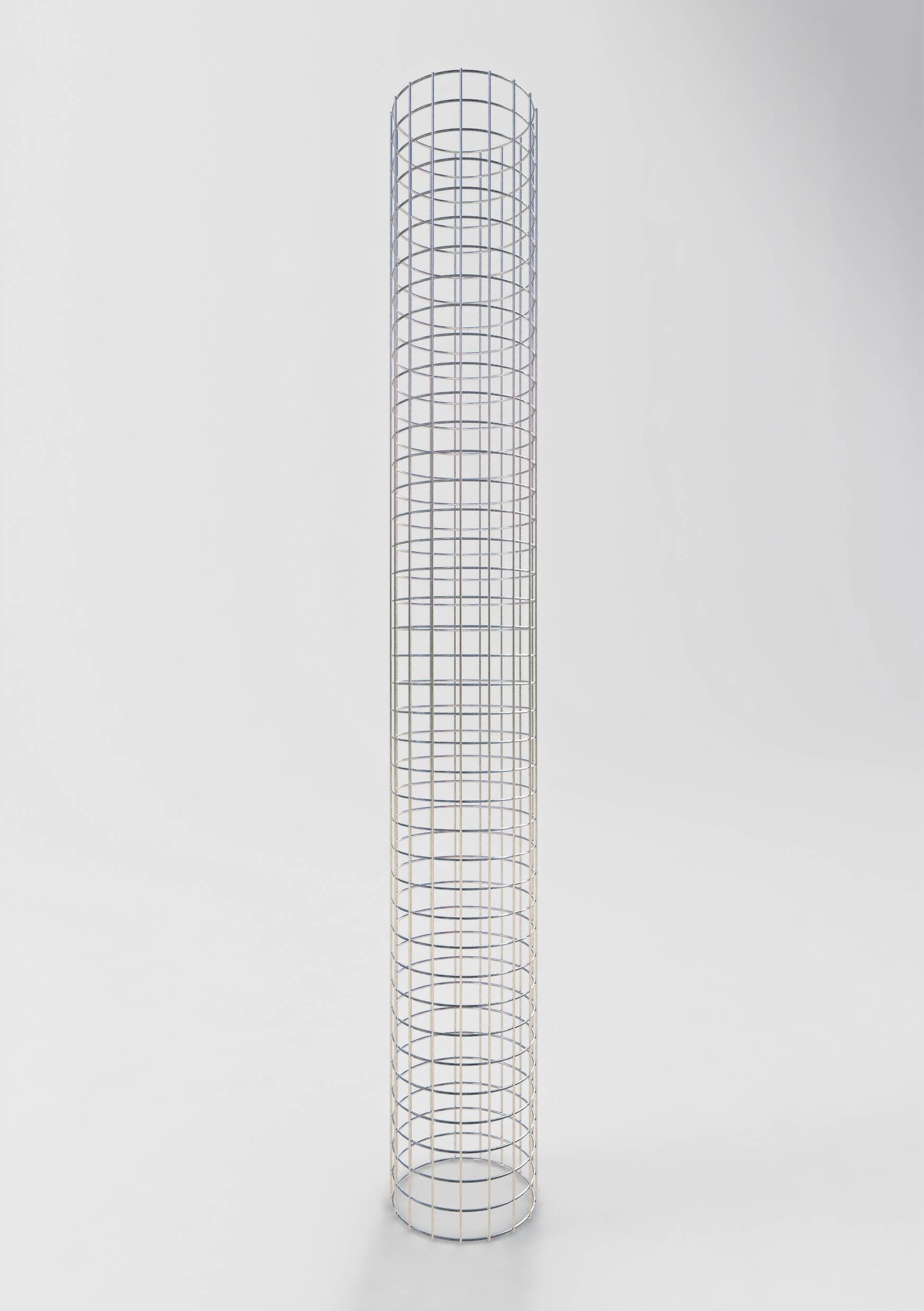 Gabionensäule rund feuerverzinkt, 27 cm Durchmesser, 200 cm Höhe, MW 5 cm x 5 cm