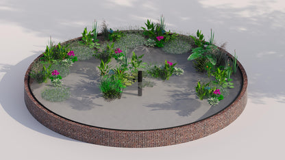 Gabionen Hochteich rund, Außendurchmesser 322 cm, Höhe 50 cm, Maschenweite 5 x 5 cm, Wandstärke 15 cm