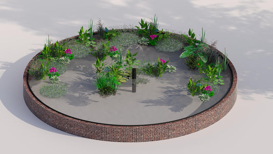 Gabion bassin surélevé rond, diamètre extérieur 292 cm, hauteur 50 cm, mailles 5 x 5 cm, épaisseur de paroi 15 cm