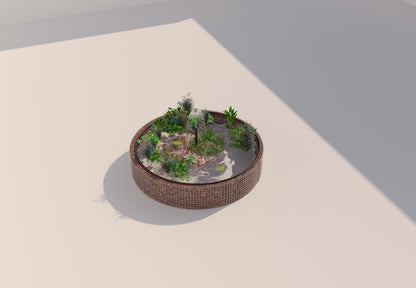 Gabionen Hochteich rund, Außendurchmesser 232 cm, Höhe 50 cm, Maschenweite 5 x 5 cm, Wandstärke 15 cm