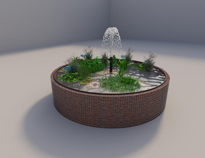 Gabion verhoogde vijver rond, buitendiameter 352 cm, hoogte 80 cm, maaswijdte 5 x 5 cm, wanddikte 15 cm