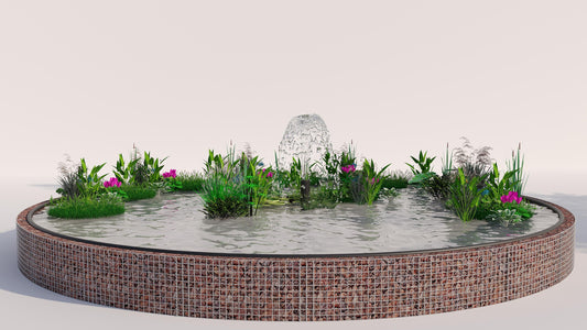 Gabion bassin surélevé rond, diamètre extérieur 292 cm, hauteur 50 cm, mailles 5 x 5 cm, épaisseur de paroi 15 cm